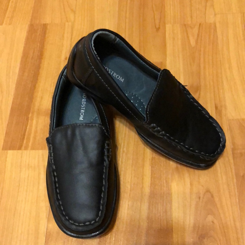 Boys black loafers